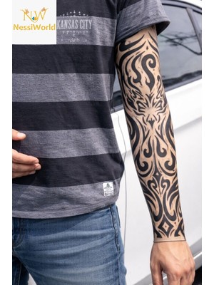 Freedom Storee Giyilebilir Kol Dövmesi Çorap Dövme 3D Baskılı Kol Bacak Dövme 2 Adet Model 11