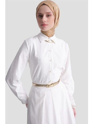 Armine Brode Tunik Ekru