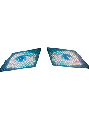PB-4896 Araç Far Ledi Bluetooth Kontrollü Matrix LED Şeytan Göz-Devil Eye 12V 1,5m Kablo 48*96 Dots 110*70MM