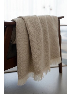 Senpai Pamuklu Bohem Koltuk Çekyat Berjer Örtüsü Şalı | Tekli Üçlü Kanepe Kılıfı | Çift Taraflı Terletmez 170X210 | Bej