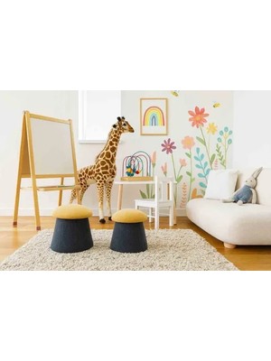 Vivense Moshi Ikili Mantar Puf, Sarı Gri