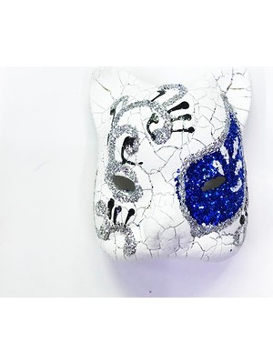 Freedom Storee Mavi Renk Işlemeli Seramik Malzemeden Imal Venedik Kedi Model Magnet