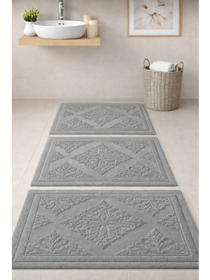 Mela Home 3'lü Ayak Havlusu-Ayak Paspası 50*70 cm 3 Adet - Banyo - Misafir -Çeyizlik %100 Pamuk