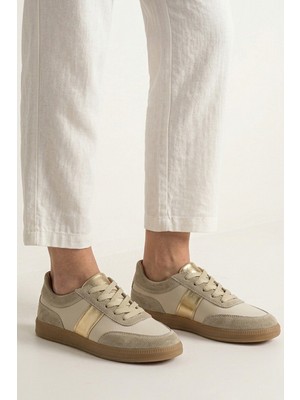 Ziya, Kadın Hakiki Deri Günlük Ayakkabı 161359Z804 Ekru