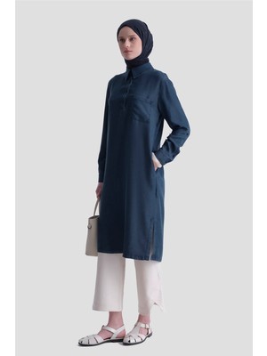 Armine Tensel Tunik Elbise Lacivert