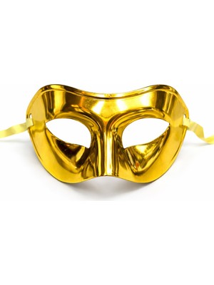 Freedom Storee Metalize Parlak Parti Maskesi Altın Gold Renk 16X7 cm