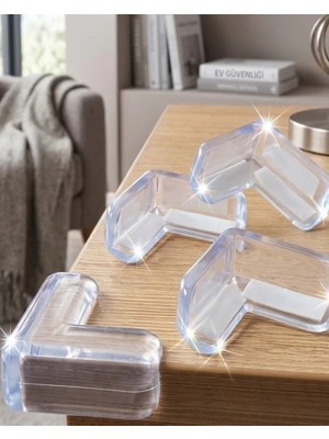 Midas Toptan Home Şeffaf Köşe Koruyucu 4 Lü Set Çocuk Güvenlik Masa Köşe Aparatı