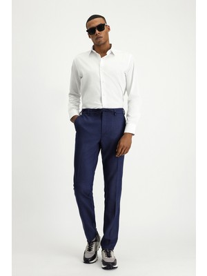 Kiğılı 7 Drop Super Slim Fit Eksra Dar Kesim Beli Lastikli Ipli Desenli Likralı Klasik Kumaş Pantolon