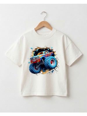 Babytex %100 Pamuk Oversize Tişört Bebek - Çocuk Bisiklet Yaka Baskılı