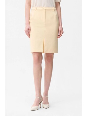 adL Yırtmaç Detaylı Etek Sarı 12746230000