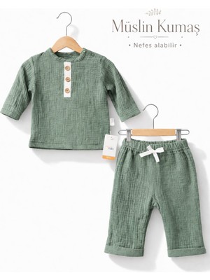 Bebek/çocuk Müslin Kumaş Ikili Alt Üst Takım