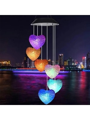 Ulu Pazarlama Güneş Enerjili Renk Değiştiren Kristal Kalp Aydınlatma