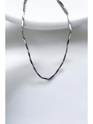 Luna Jewelry Erkek Gümüş Renk Küp Üçgen Model 316 L Çelik Kolye