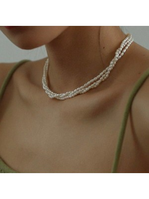 Taşmir Sertifikalı Üç Sıra Gerçek Arpa Inci Kolye