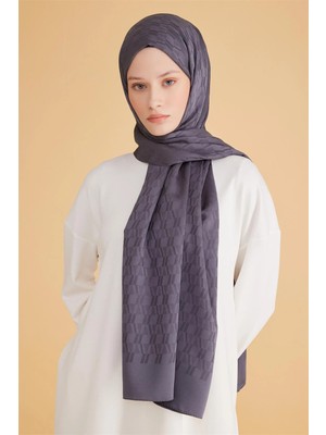 Belli Fresh Geometrik Desen Antrasit Safir Şal 1 - 98