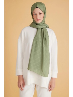 Belli Fresh Monogram Zeytin Yeşili Şal 3