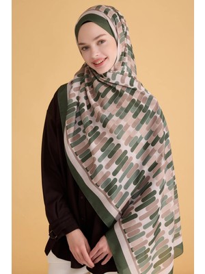 Belli Fresh Geometrik Desen Haki Bej Nova Şal 1005 - 08