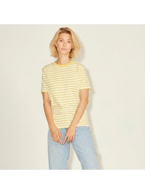 Jjxx Anna Ss Reg Every Stripe Kadın Sarı Tişört