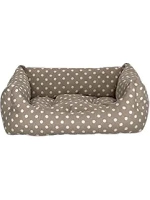 Ulu Pazarlama 40X50 cm Boyutunda Bej Puantiyeli Kedi ve Köpek Yatağı