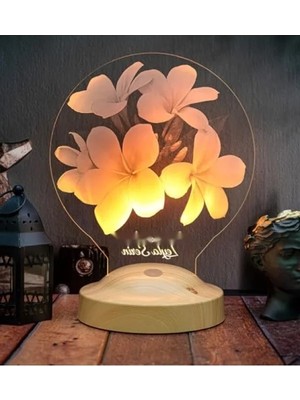 Ulu Pazarlama Kişiye Özel Çiçekli LED Lamba, Anneler Günü Hediyesi