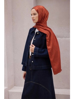 Belli Fresh Geometrik Desen Kiremit Liva Şal 4