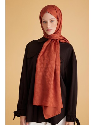 Belli Fresh Monogram Kiremit Şal 1