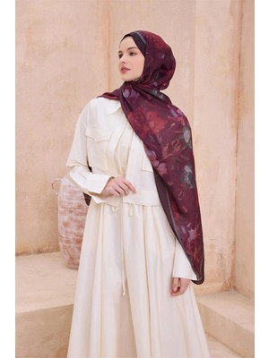 Belli Fresh Çiçek Desen Bordo Sanda Şal 1362