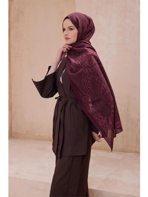 Belli Fresh Etnik Desen Bordo Vintage Şal 3