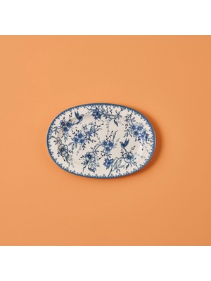 PremiumPort Mavi Porselen Sunum Tabağı, 30 Cm, Şık ve Dayanıklı Ekstra Large