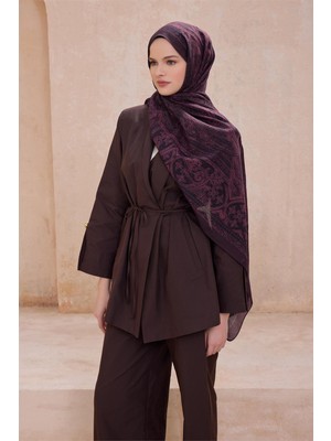 Belli Fresh Etnik Desen Bordo Vintage Şal 2