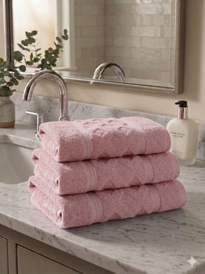 Gön Ev Tekstili %100 Pamuk Lüks El Havlusu 50X90 cm 220 gr 3'lü Set –ultra Yumuşak ve Yüksek Emici