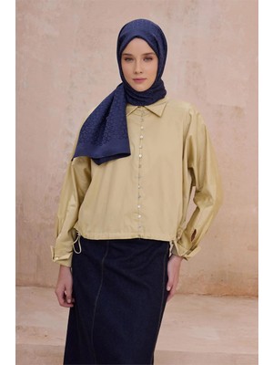Belli Fresh Zincir Halka Desen Lacivert Nora Şal 2 - 02