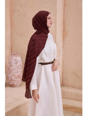 Belli Fresh Geometrik Desen Bordo Peryy Şal 2