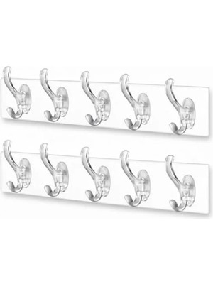 Ulu Pazarlama Iz Bırakmayan Şeffaf Duvar Askısı Seti - 5 Adet, Delmeden Montaj