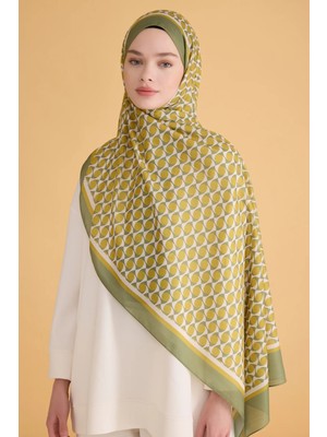Belli Fresh Monogram Desen Yeşil Sarı Nova Şal 1000 - 25