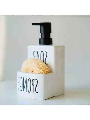 Ulu Pazarlama Seramik Sıvı Sabunluk ve Süngerlik Seti