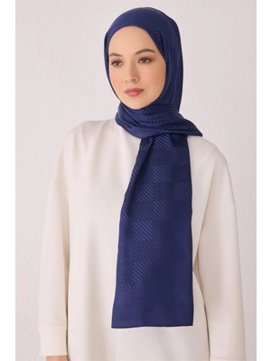 Belli Fresh Dama Desen Lacivert Liva Şal 4 - 02