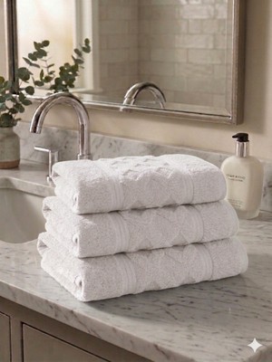 Gön Ev Tekstili %100 Pamuk Lüks El Havlusu 50X90 cm 220 gr 3'lü Set –ultra Yumuşak ve Yüksek Emici