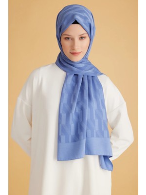 Belli Fresh Geometrik Desen Mavi Capri Şal 3 - 247794