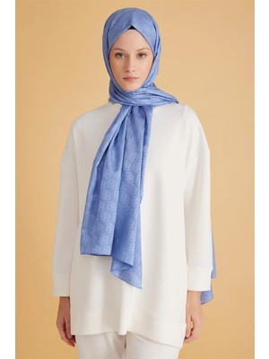 Belli Fresh Logo Desen Mavi Monogram Şal 1 - 94