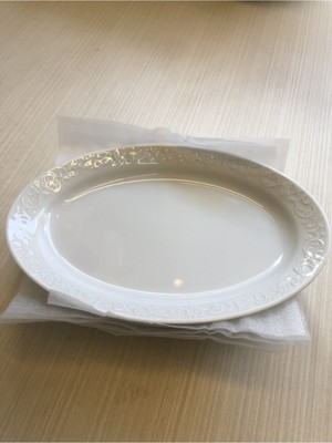 PremiumPort Bahar Dalı 25CM Kayık Tabak Seti, Şık ve Zarif Sunumlar Için