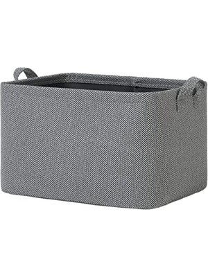 Ulu Pazarlama Antrasit Renk Dokulu Kumaş Dikdörtgen Sepet (36 x 27 x 22 Cm)