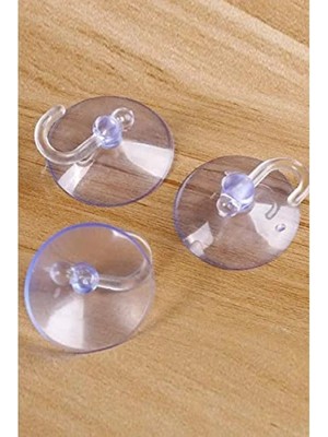 Ulu Pazarlama Şeffaf Kancalı Cam Vantuz Askılık 100 Adet