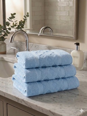 Gön Ev Tekstili %100 Pamuk Lüks El Havlusu 50X90 cm 220 gr 3'lü Set –ultra Yumuşak ve Yüksek Emici