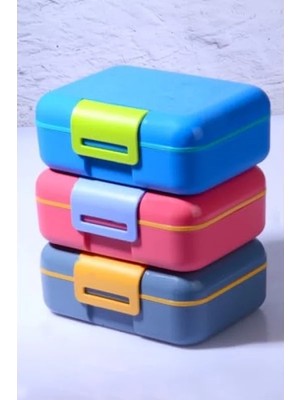 Ulu Pazarlama 3 Adet 5 Bölmeli Kendinden Kaşıklı Beslenme Kutusu