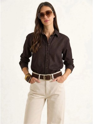 Shade Kadın Regular Fit Denim Gömlek