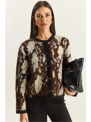 Shade Kadın Snake Desenli Şardonlu Triko Hırka