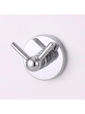 Ulu Pazarlama 2'li Paslanmaz Metal Duvar Askılığı, Krom, Gümüş Renk