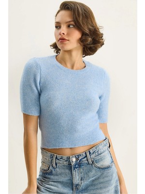 Shade Kadın Bisiklet Yaka Kısa Kollu Basic Triko Kazak