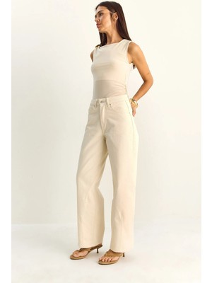 Shade Kadın Vintage Yıkamalı Baggy Kesim Rahat Kalıp Denim Pantolon